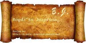 Bogáts Jozefina névjegykártya